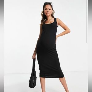 New Look Maternity jersey bodycon midi dress in black